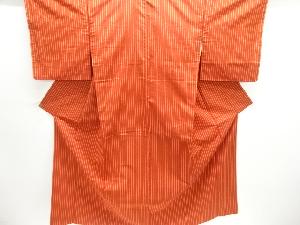 縞織り出し手織り紬着物